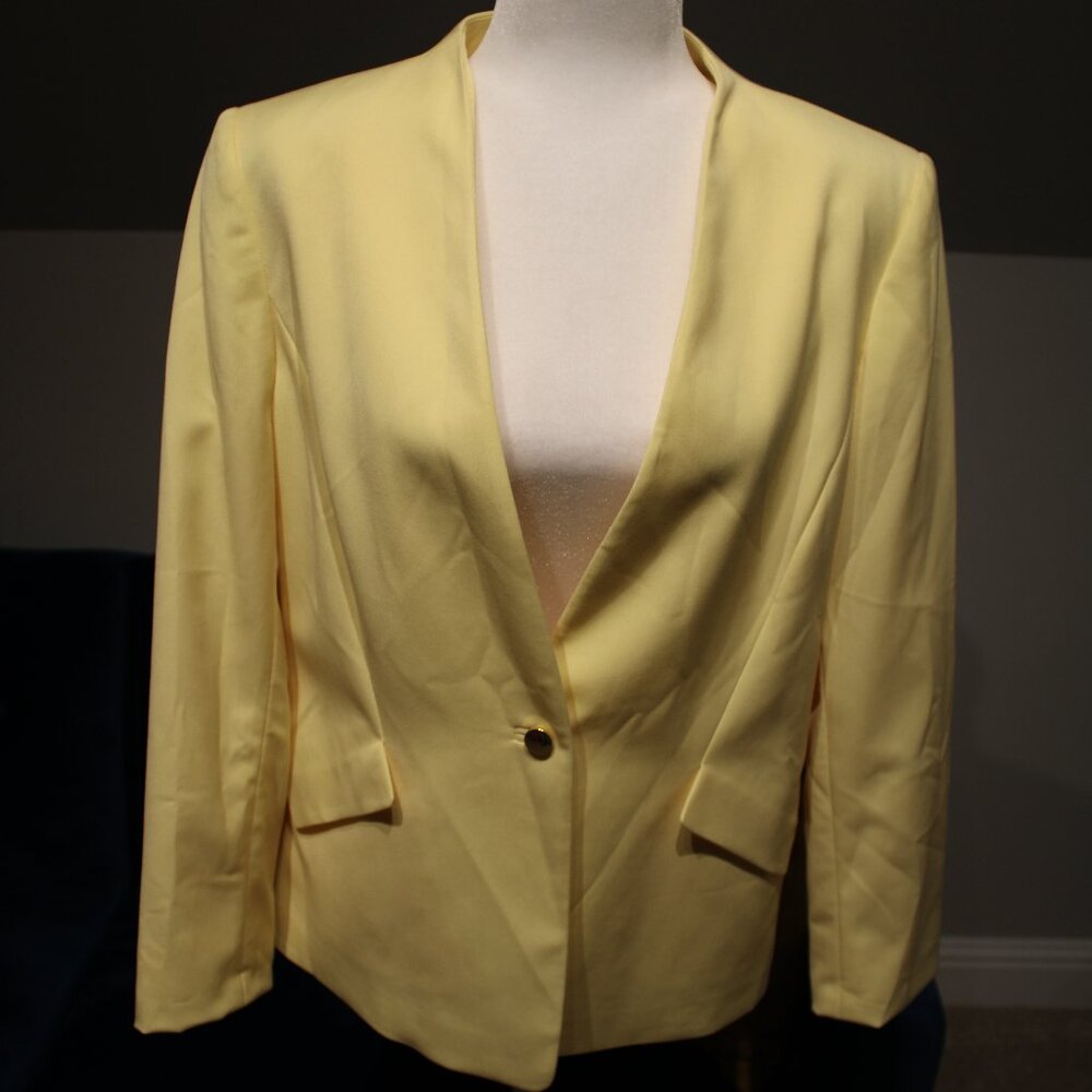 Tahari Yellow Blazer Jacket